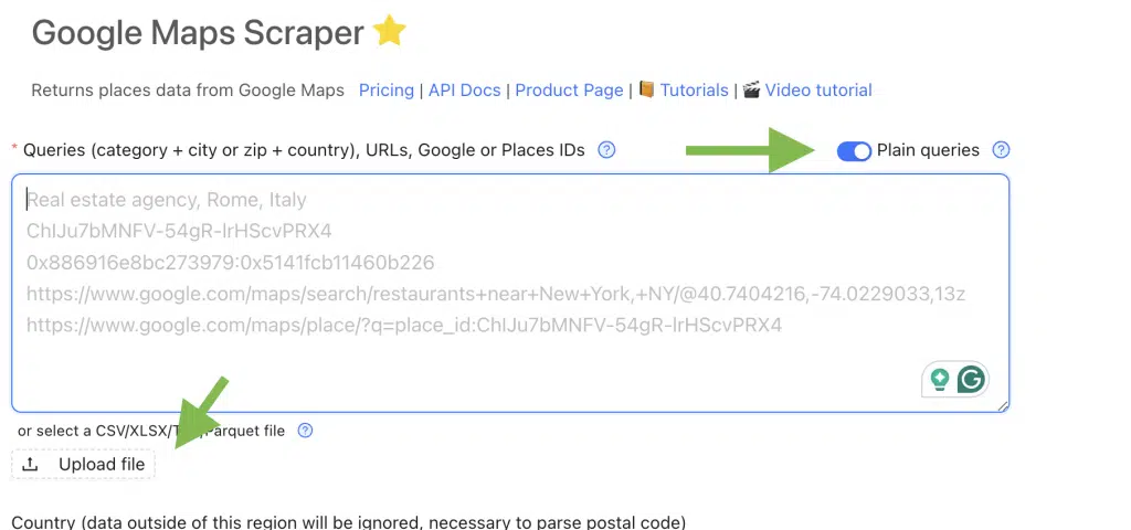 Google Maps Scraper Plain Querries