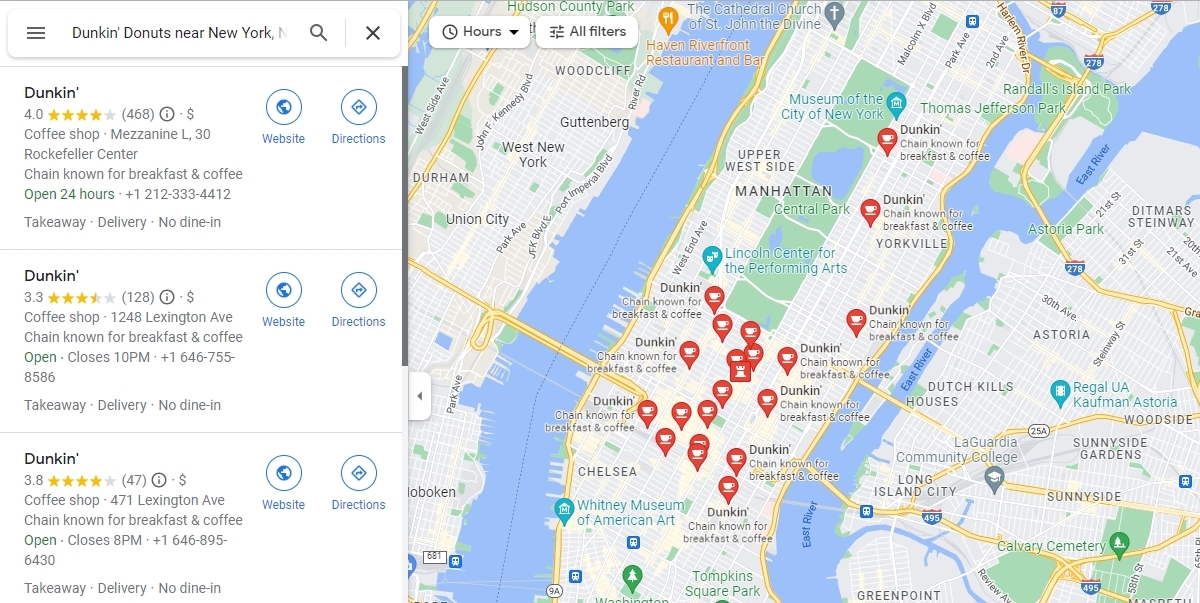 Google Maps - Stacje Shell