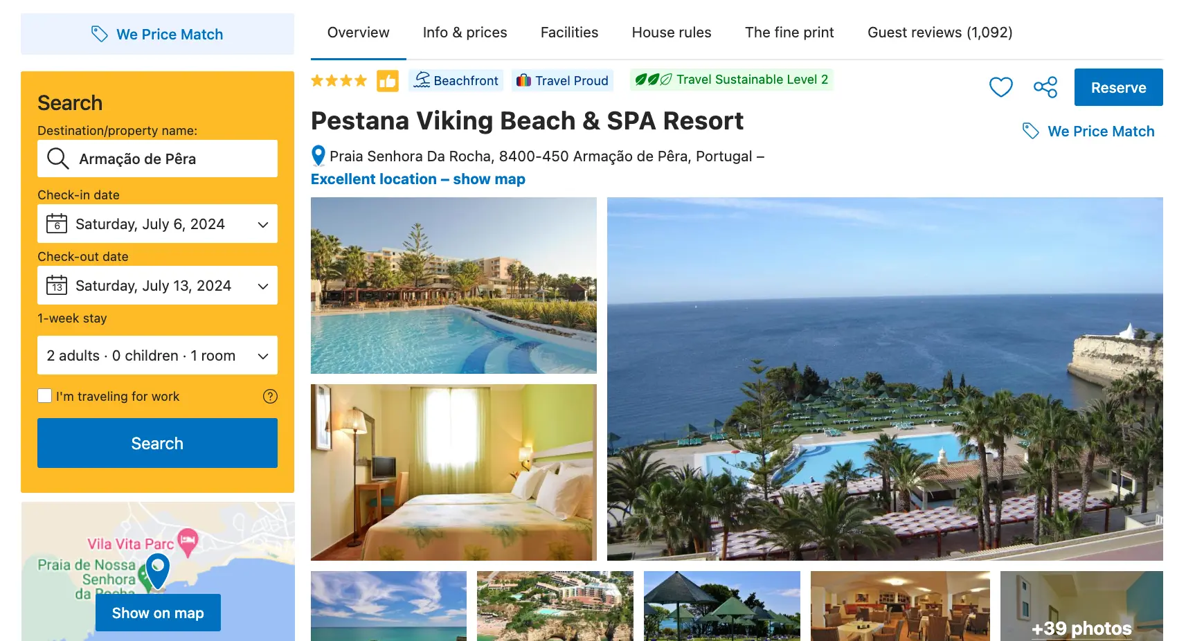 Booking places review - hotel