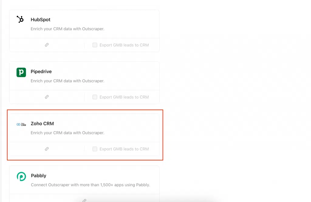 ZohoCRM Integration