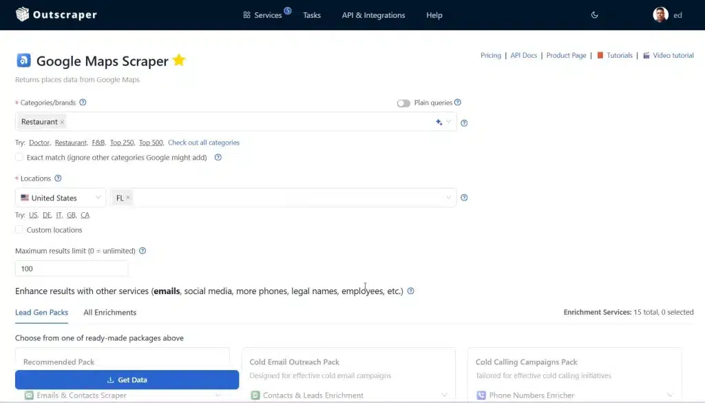 Searching Restaurant in Florida USA