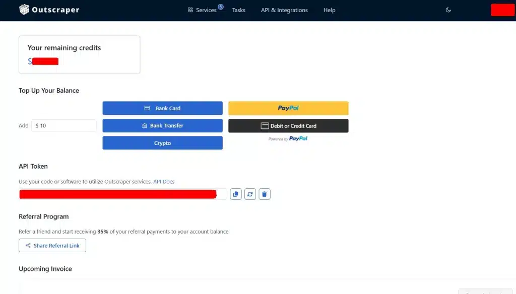 Outscraper New Dashboard