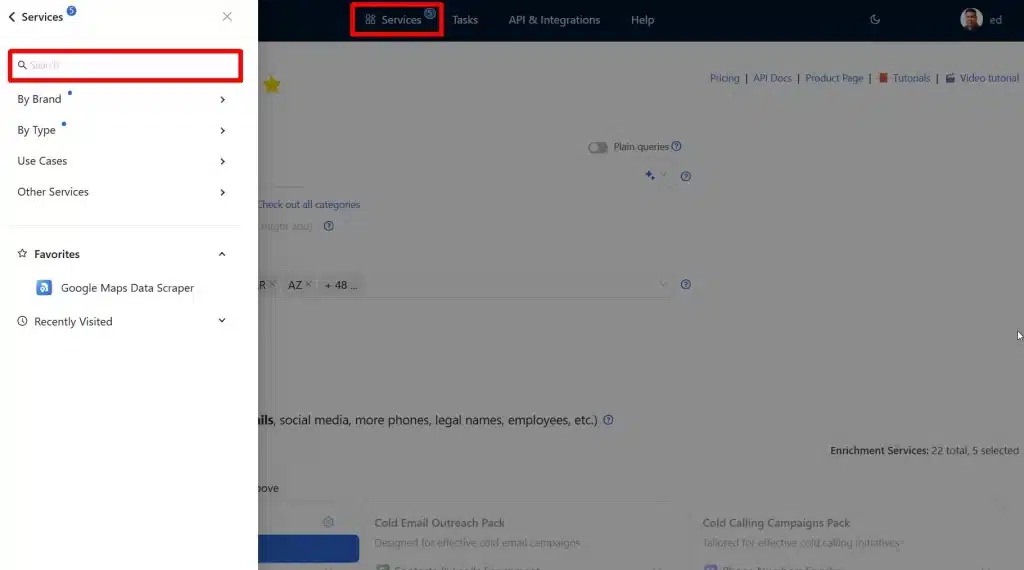 Outscraper Select Services