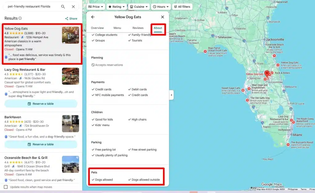 Pet Friendly Restaurant About Section