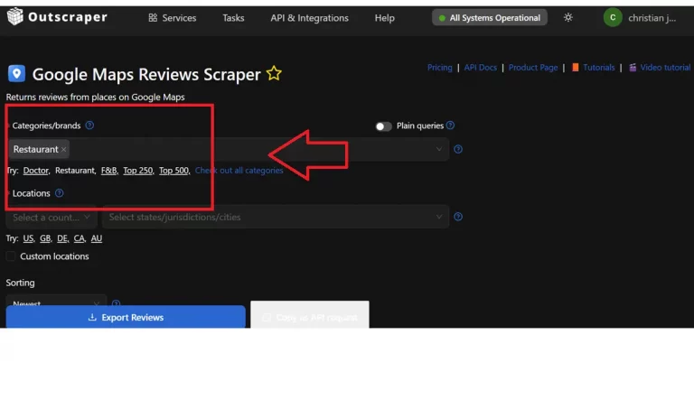 Input Keywords in the categories, enter your target industry, or select from drop-down categories ( doctor, restaurants, autoshop, etc).
