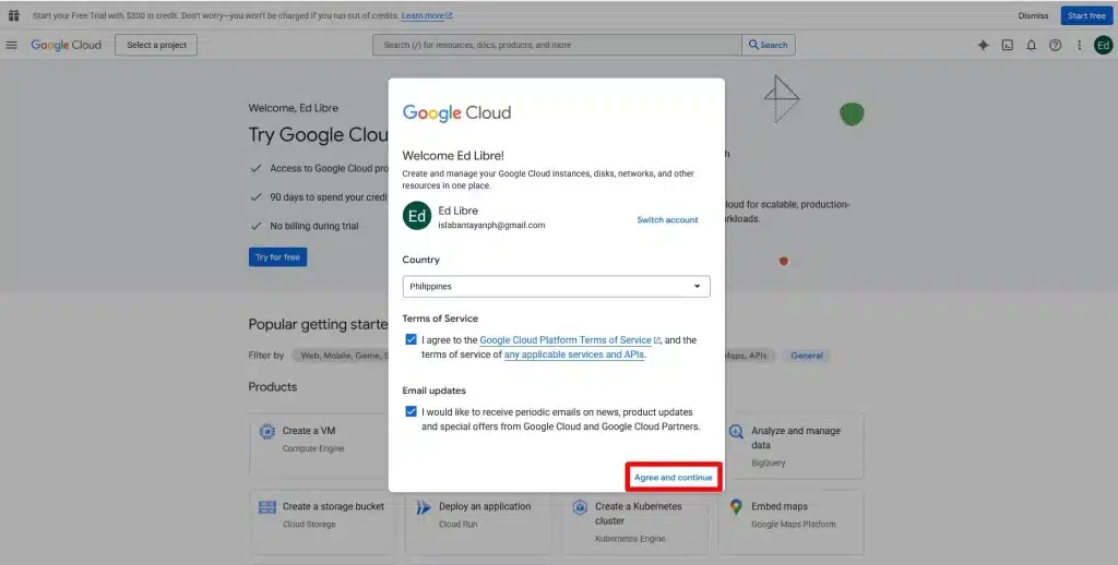 Google Cloud Account