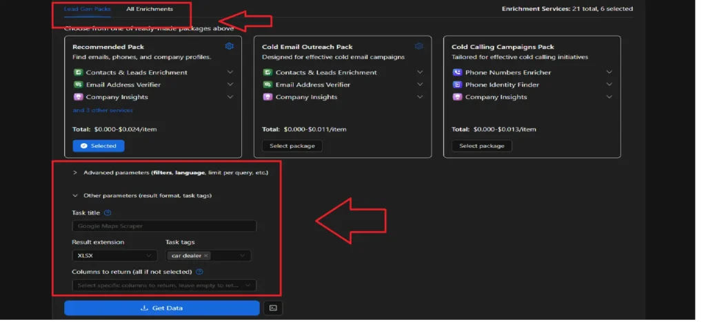 Additional Features covers enrichments, language, tags, format and other relevant feature.