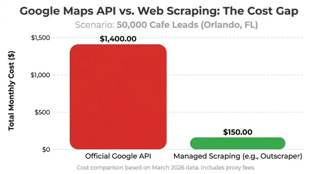 Places API Cost vs. Outscraper