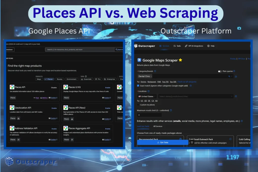 Google Maps API Web Scrapers comparison