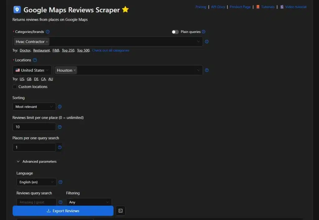 Scrub method sentiment and attribute tagging | Outscraper