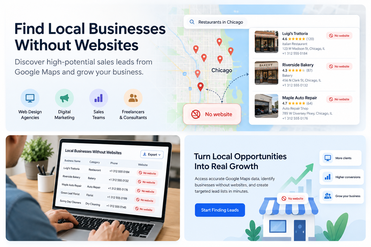 Các doanh nghiệp địa phương chưa có trang web