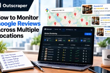 Outscraper dashboard for monitoring Google reviews across multiple business locations