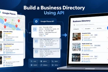 Google Places API business data transformed into a searchable business directory
