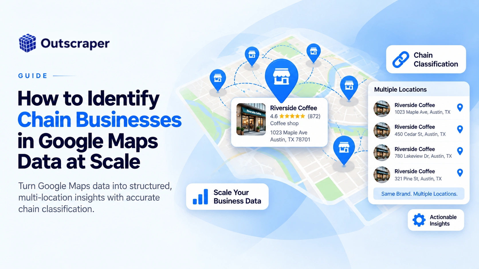 Come identificare su larga scala le catene commerciali nei dati di Google Maps utilizzando Outscraper per classificare più sedi aziendali